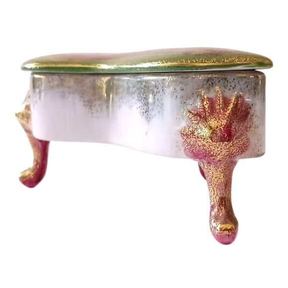 Baby Grand Piano Trinket Dish Box Handpainted ARDALT JAPAN Porcelain Gold Tone. - Picture 12 of 16